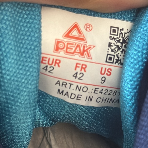 Peak Men's Basketball Shoes Blue Silver Comfort - Picture 14 of 16